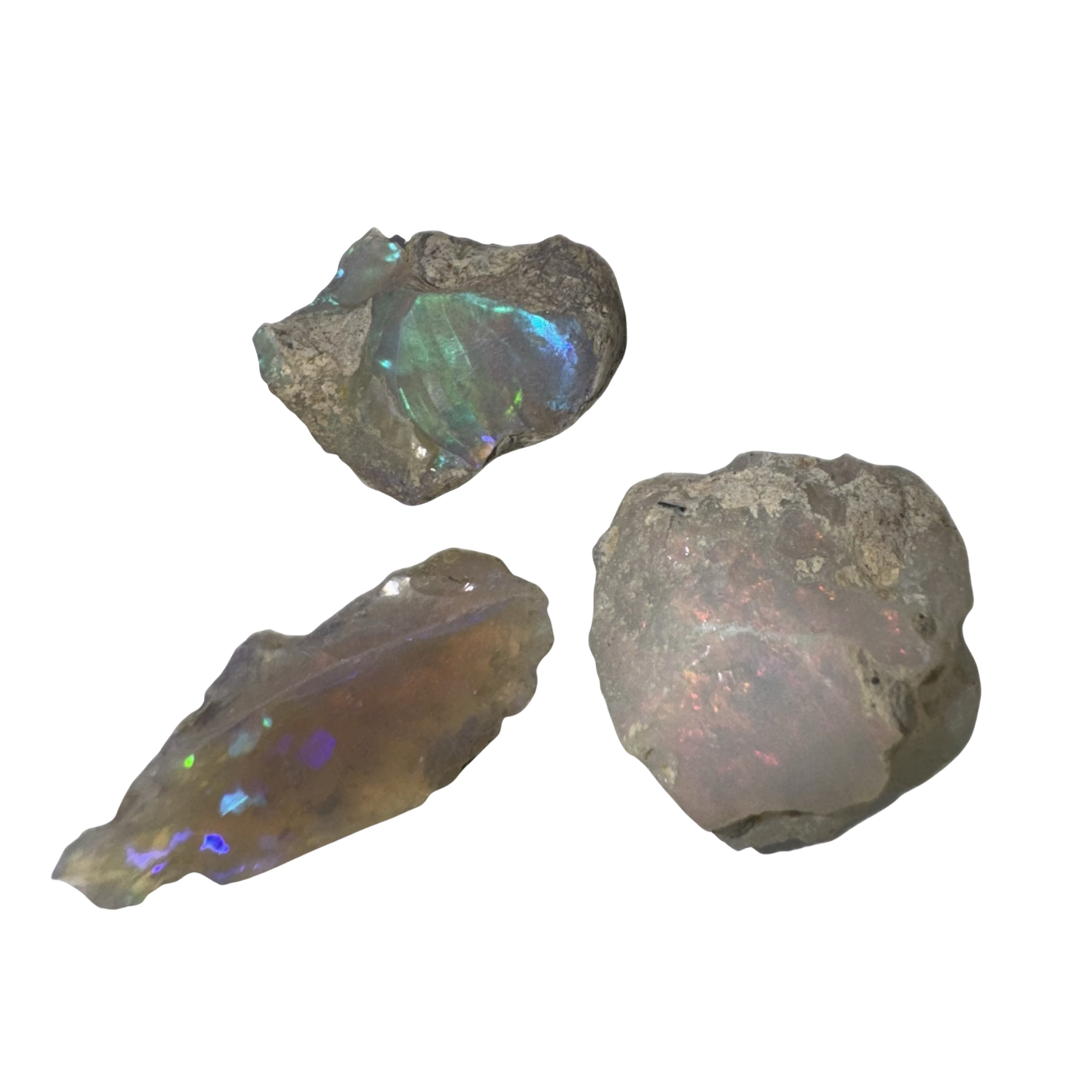 9 (3 opals, 28.20 cts total)